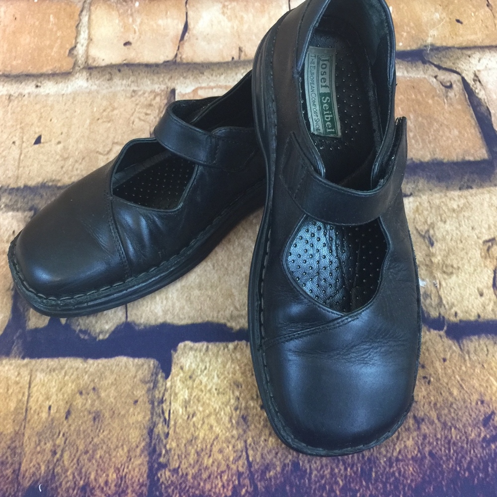 Josef Seibel Leather Mary Janes Velcro #5